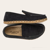 Men's Black Nubuck Moccasins - Atlantis Handmade Shoes -