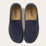 Women's Navy Nubuck Moccasins - Atlantis Handmade Shoes -