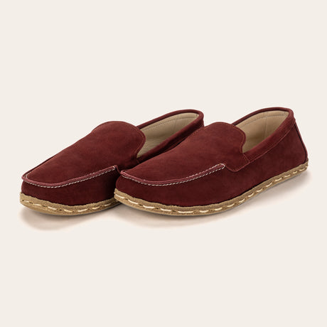 Men's Burgundy Moccasins - Atlantis Handmade Shoes - 