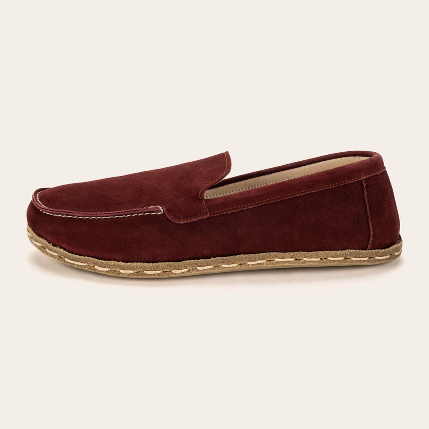 Women's Burgundy Moccasins - Atlantis Handmade Shoes - 