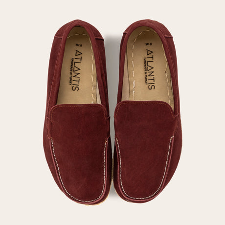 Women's Burgundy Moccasins - Atlantis Handmade Shoes - 