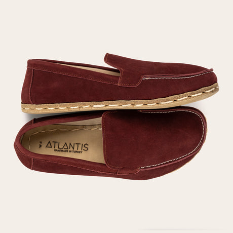 Men's Burgundy Moccasins - Atlantis Handmade Shoes - 
