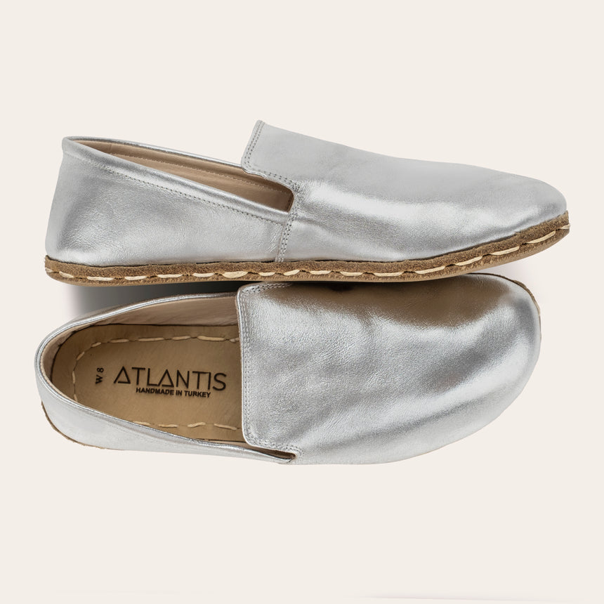 Women's Silver Minimalists - Atlantis Handmade Shoes - 