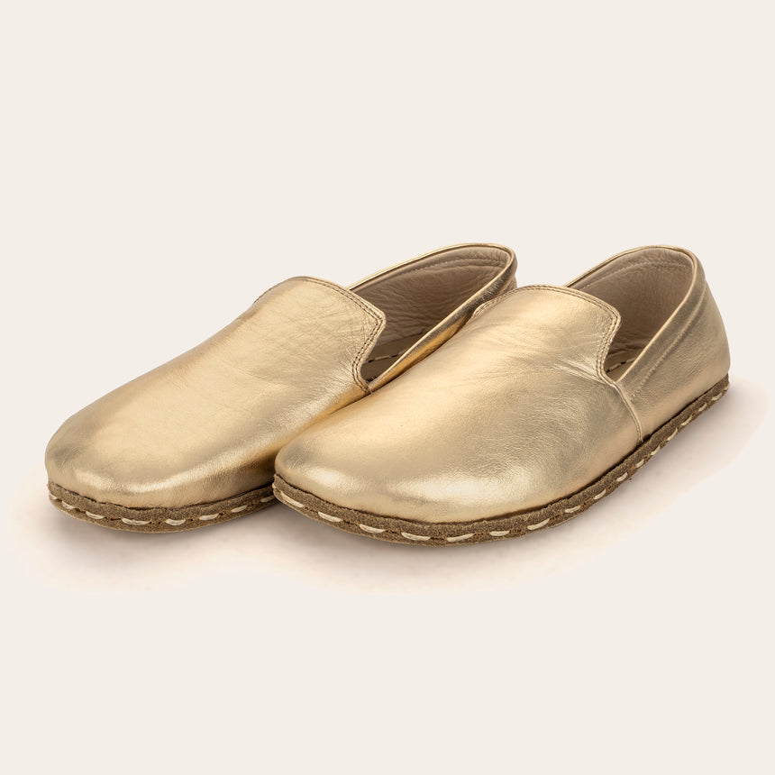 Women's Gold Minimalists - Atlantis Handmade Shoes - 