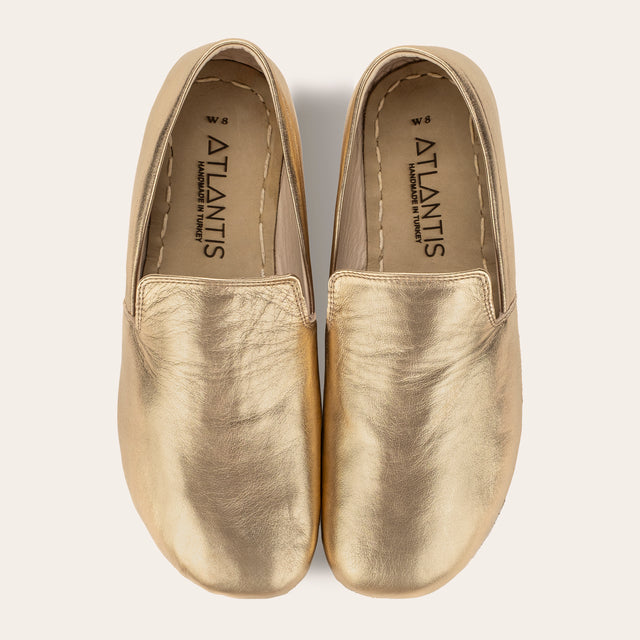 Women's Gold Minimalists - Atlantis Handmade Shoes - 