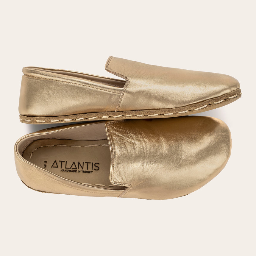 Women's Gold Minimalists - Atlantis Handmade Shoes - 