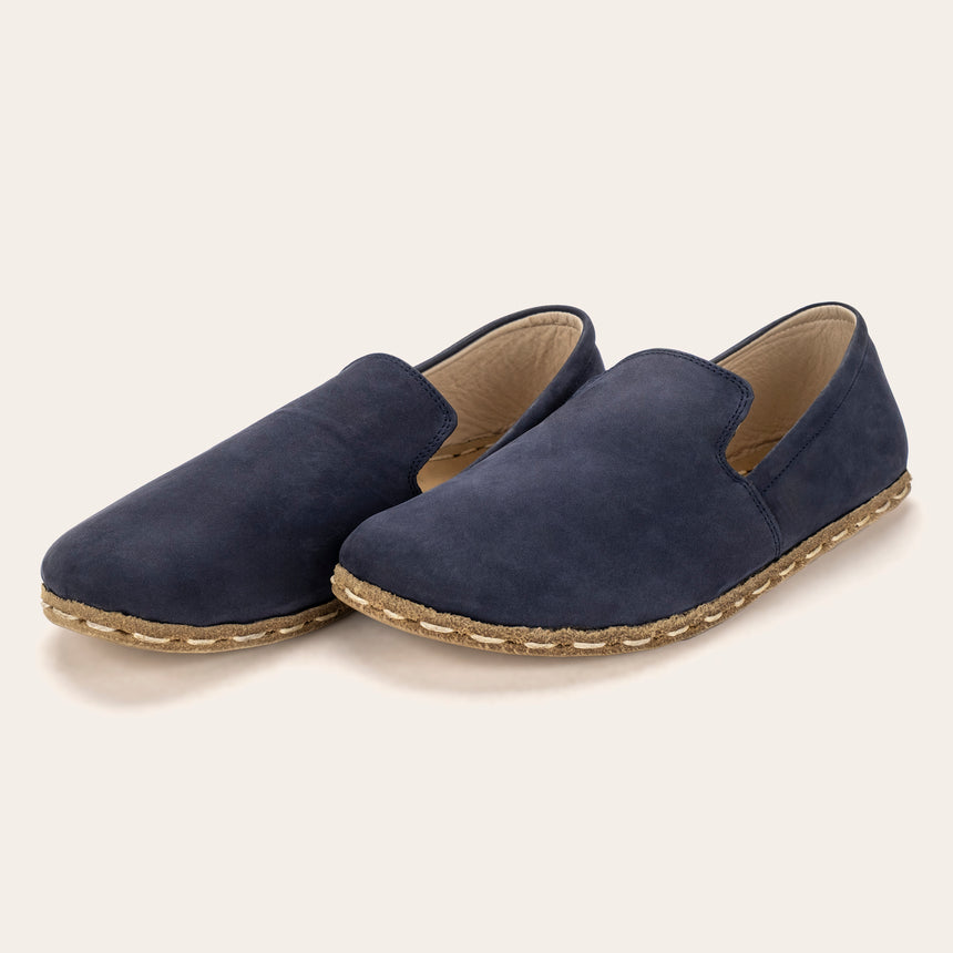 Men's Navy Nubuck Minimalists - Atlantis Handmade Shoes - 