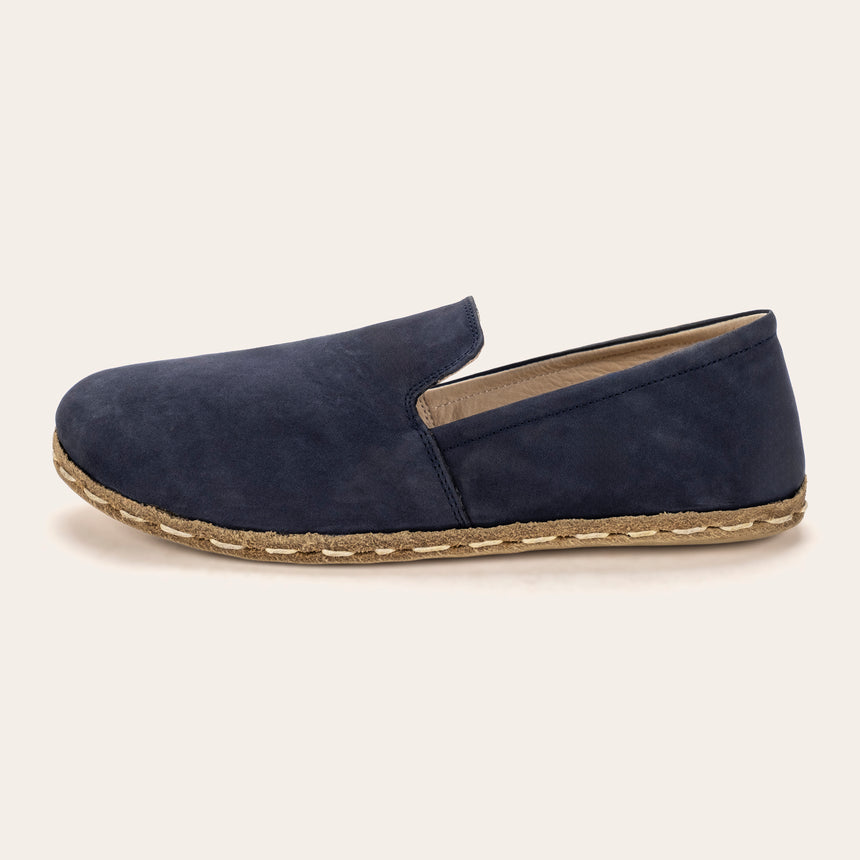 Men's Navy Nubuck Minimalists - Atlantis Handmade Shoes - 