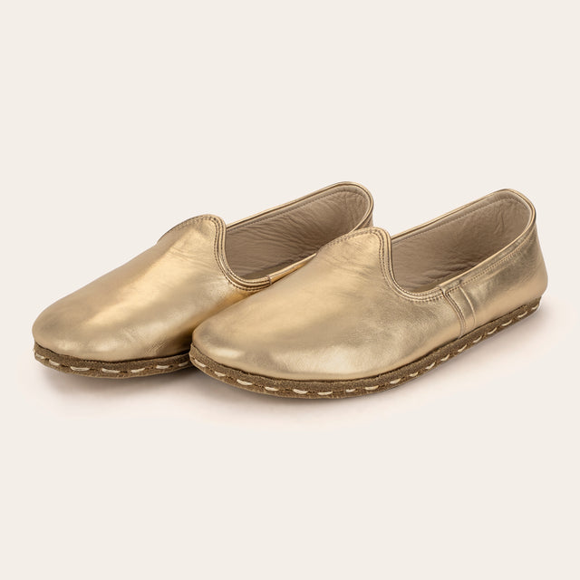 Women's Gold Barefoots - Atlantis Handmade Shoes -
