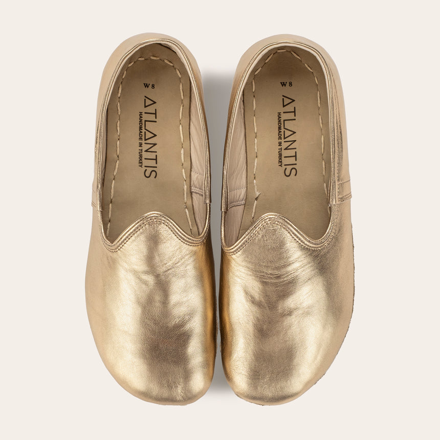 Women's Gold Barefoots - Atlantis Handmade Shoes - 