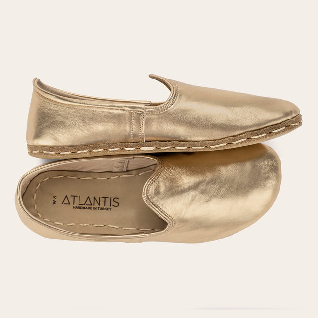 Women's Gold Barefoots - Atlantis Handmade Shoes -