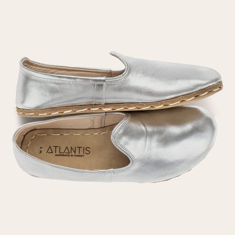 Women's Silver Barefoots - Atlantis Handmade Shoes - 