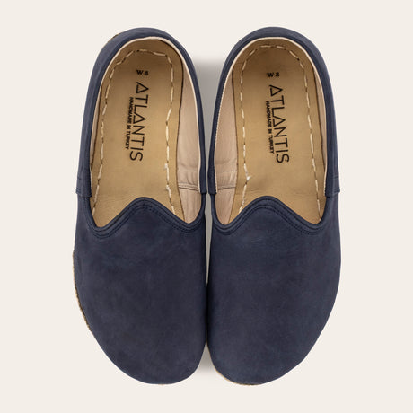 Men's Navy Nubuck Barefoots - Atlantis Handmade Shoes - 