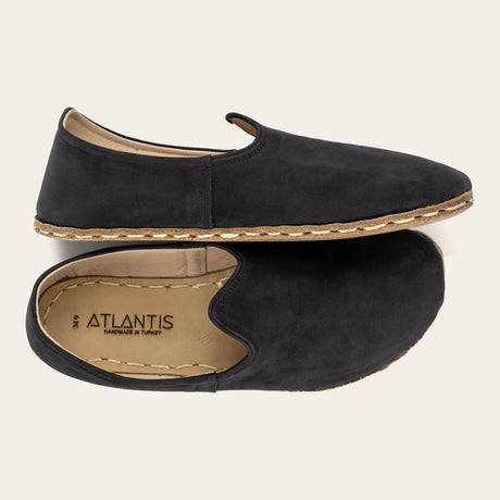 Women's Black Nubuck Barefoots - Atlantis Handmade Shoes - 