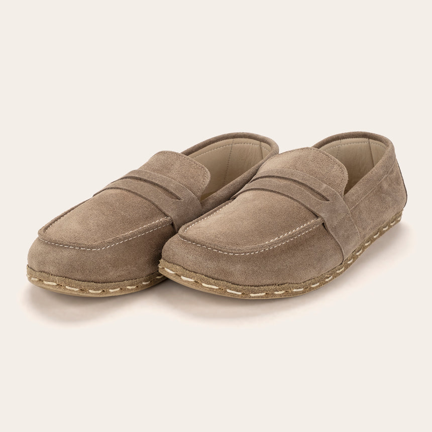 Women's Sand Penny Loafers - Atlantis Handmade Shoes - 
