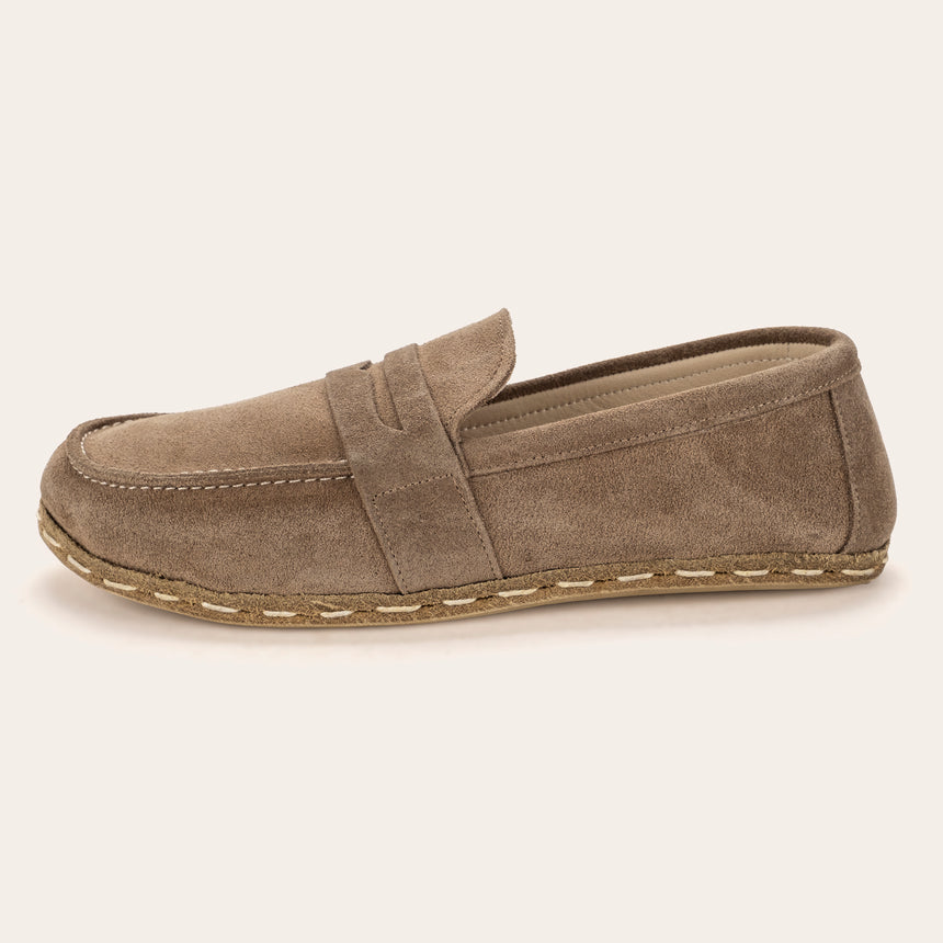 Women's Sand Penny Loafers - Atlantis Handmade Shoes - 