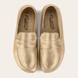 Women's Gold Penny Loafers - Atlantis Handmade Shoes - 