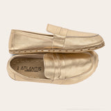 Men's Gold Penny Loafers - Atlantis Handmade Shoes -
