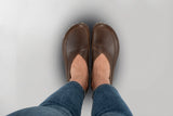 Coffee Brown Barefoot Cross Ballet Flats - Atlantis Handmade Shoes -