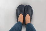 Blue Barefoot Cross Ballet Flats - Atlantis Handmade Shoes -
