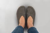 Gray Barefoot Cross Ballet Flats - Atlantis Handmade Shoes -