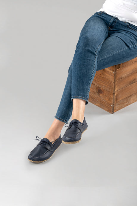 Men's Blue Dock Shoes - Atlantis Handmade Shoes - 