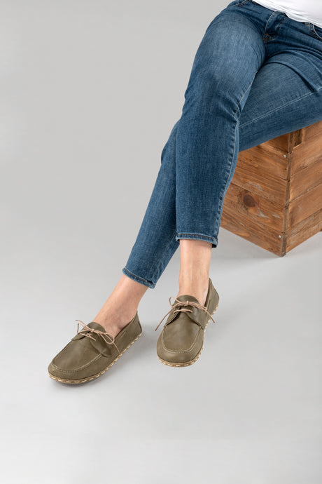 Men's Green Dock Shoes - Atlantis Handmade Shoes - 