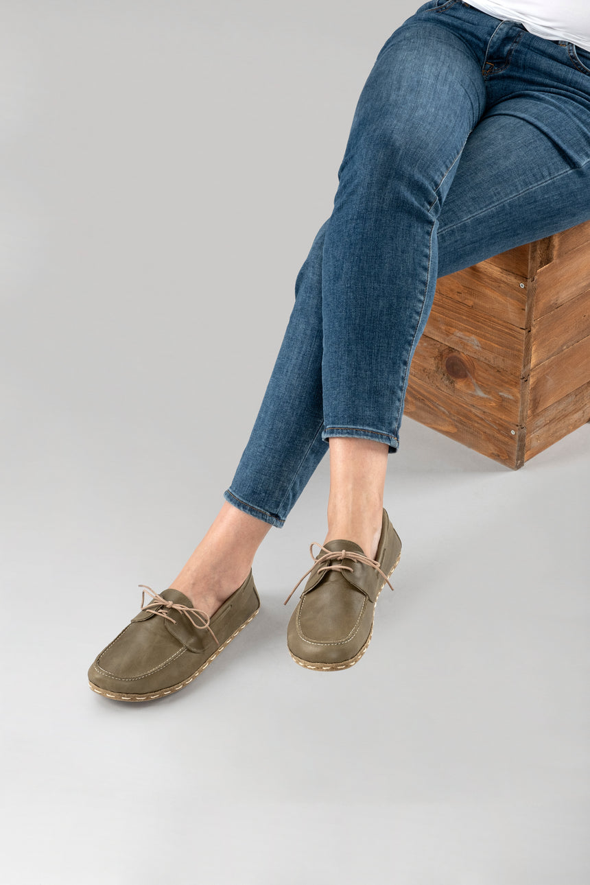Men's Green Dock Shoes - Atlantis Handmade Shoes - 