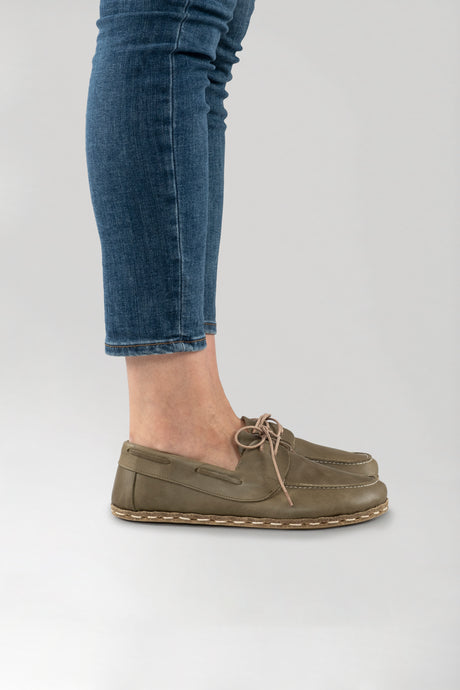 Men's Green Dock Shoes - Atlantis Handmade Shoes - 