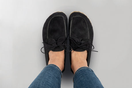 Men's Black Nubuck Dock Shoes - Atlantis Handmade Shoes - 