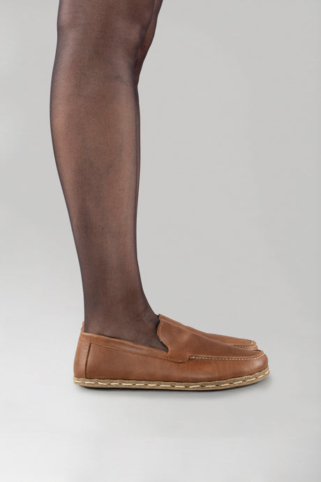 Men's Lion Brown Moccasins - Atlantis Handmade Shoes - 
