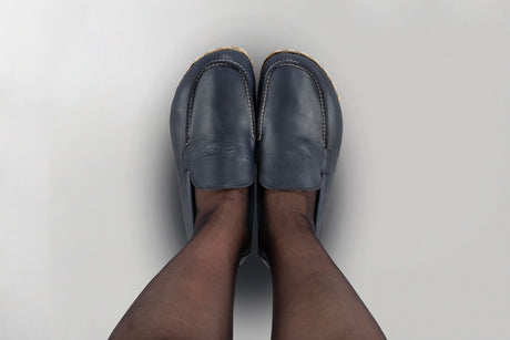 Men's Blue Moccasins - Atlantis Handmade Shoes - 