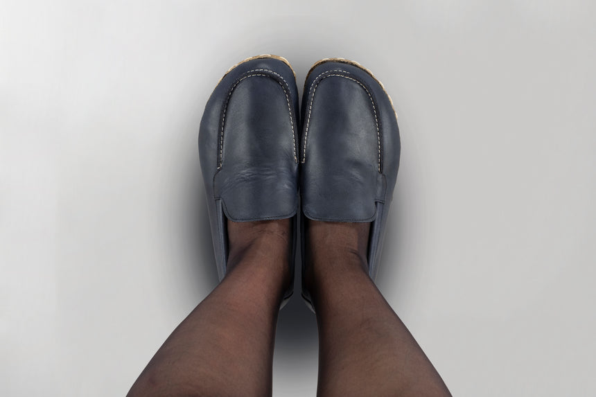 Men's Blue Moccasins - Atlantis Handmade Shoes - 