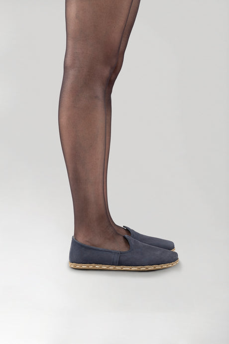 Men's Navy Nubuck Barefoots - Atlantis Handmade Shoes - 