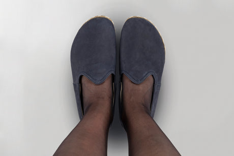 Men's Navy Nubuck Barefoots - Atlantis Handmade Shoes - 