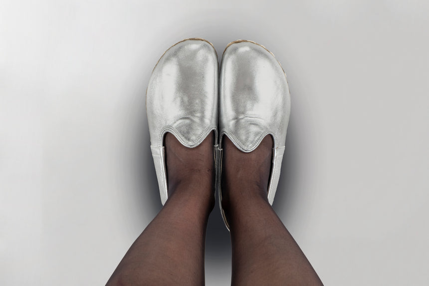 Men's Silver Barefoots - Atlantis Handmade Shoes - 