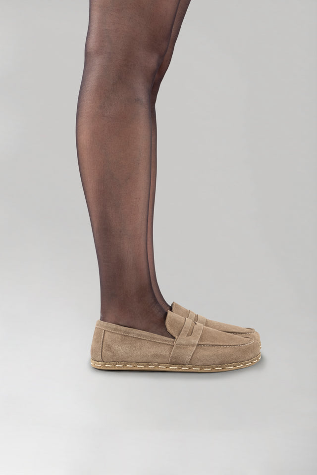 Men's Sand Penny Loafers - Atlantis Handmade Shoes - 
