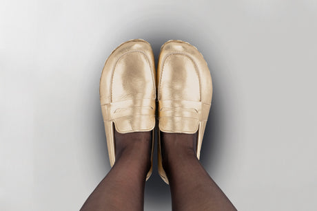 Men's Gold Penny Loafers - Atlantis Handmade Shoes - 