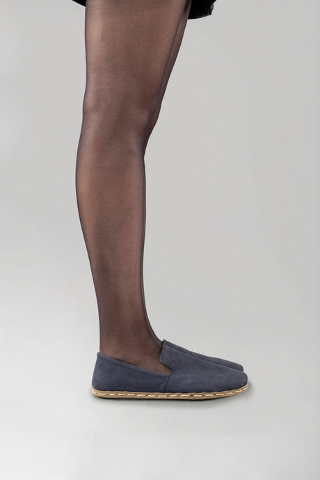 Men's Navy Nubuck Minimalists - Atlantis Handmade Shoes - 