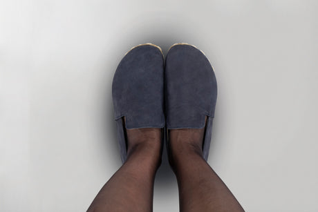 Men's Navy Nubuck Minimalists - Atlantis Handmade Shoes - 