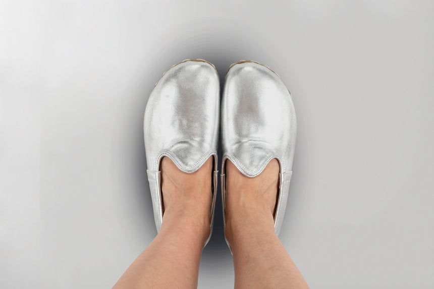Men's Silver Barefoots - Atlantis Handmade Shoes - 