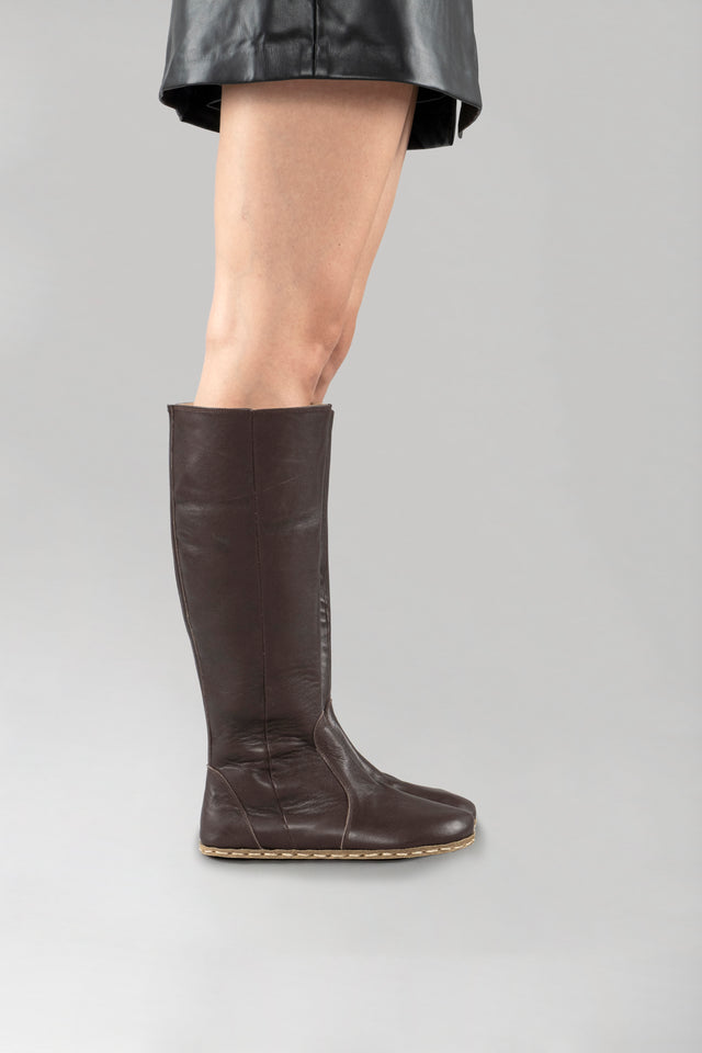 Women's Cafe Noir Barefoot Knee High Boots - Atlantis Handmade Shoes - 