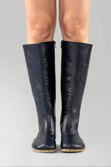 Women's Black Barefoot Knee High Boots - Atlantis Handmade Shoes -