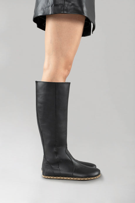 Women's Blue Barefoot Knee High Boots - Atlantis Handmade Shoes - 