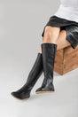 Women's Blue Barefoot Knee High Boots - Atlantis Handmade Shoes - 
