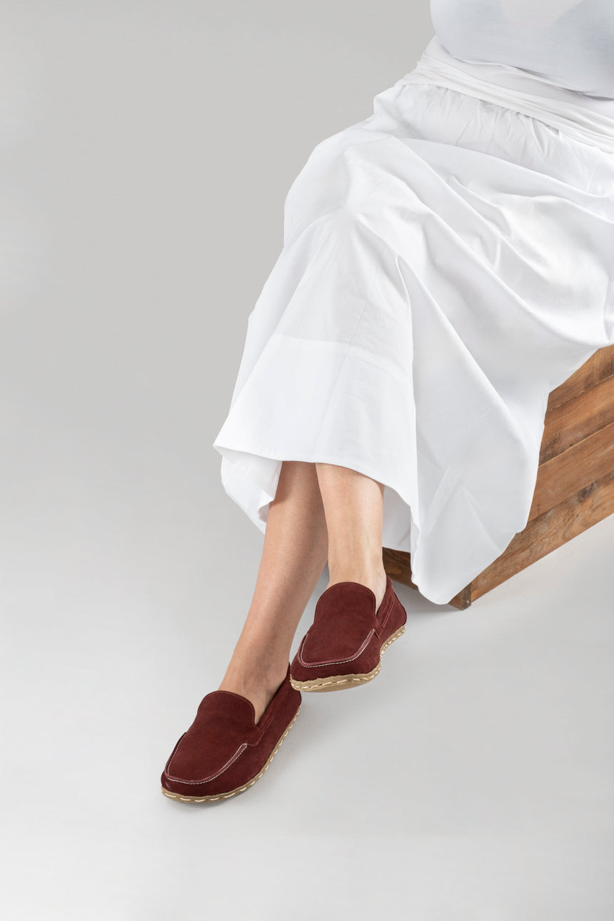 Women's Burgundy Moccasins