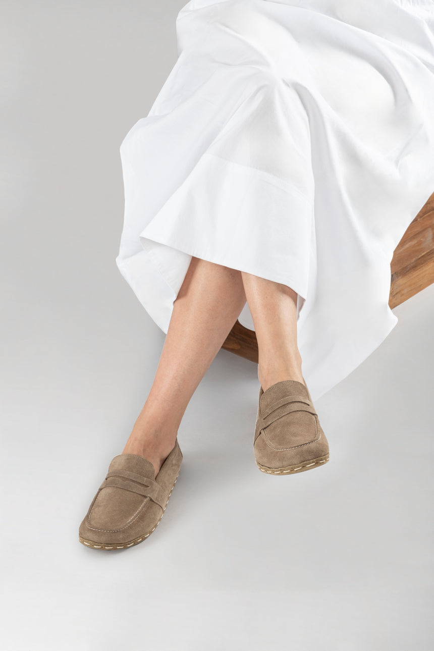 Men's Sand Penny Loafers - Atlantis Handmade Shoes - 