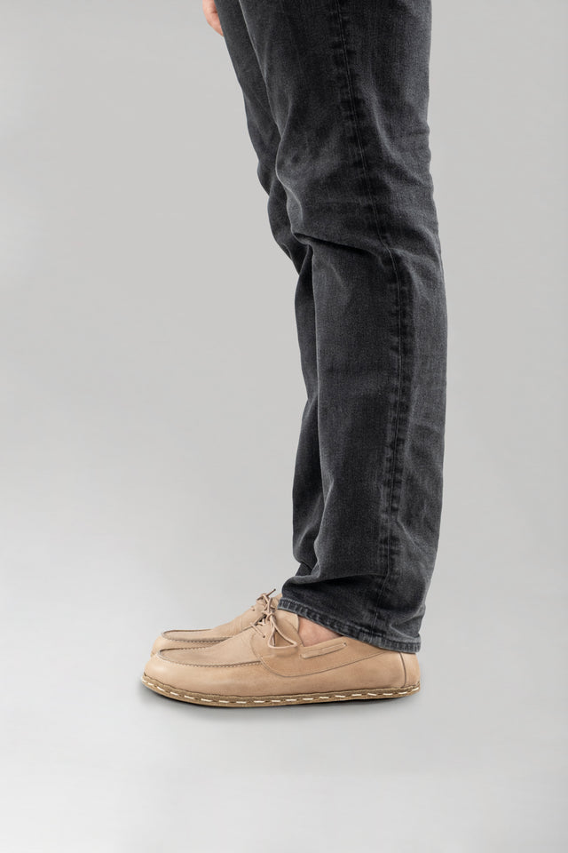 Men's Tan Dock Shoes - Atlantis Handmade Shoes - 