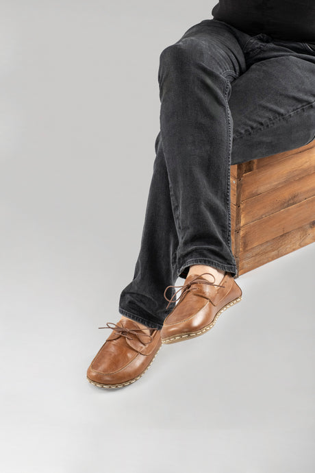 Men's Antique Brown Dock Shoes - Atlantis Handmade Shoes - 