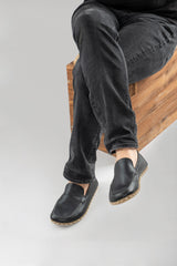 Men's Black Moccasins - Atlantis Handmade Shoes -